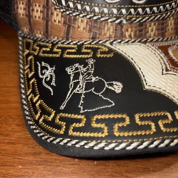 Michoacan Leather Western Trucker Hat - Picture 3 of 6